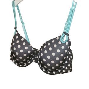 Victoria's Secret Sexy Little Things Black Retro Pin Up Polka-dot Black 34D